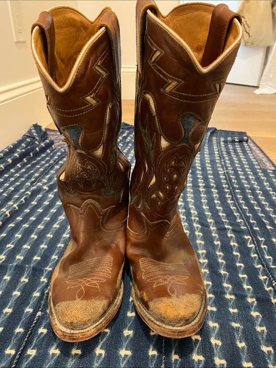 Golden Goose Shoes - Golden Goose Brown Leather Embroidered Western Heeled Boots